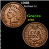 Image 1 : 1908 Indian Cent 1c Grades xf