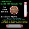 Image 1 : Shotgun Lincoln 1c roll, 1962-d 50 pcs Bank Wrapper.