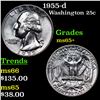 Image 1 : 1955-d Washington Quarter 25c Grades GEM+ Unc