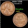Image 1 : 1909 VDB Lincoln Cent 1c Grades vg+