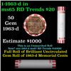 Image 1 : Shotgun Lincoln 1c roll, 1963-d 50 pcs Bank Wrapper.