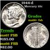 Image 1 : 1944-d Mercury Dime 10c Grades GEM++ FSB