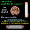 Image 1 : Shotgun Lincoln 1c roll, 1957-d 50 pcs Bank Wrapper.