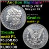 Image 1 : ***Auction Highlight*** 1878-p 7/8tf Morgan Dollar $1 Graded Choice Unc+ PL BY USCG (fc)