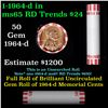Image 1 : Shotgun Lincoln 1c roll, 1964-d 50 pcs Bank Wrapper.