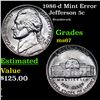 Image 1 : 1986-d Jefferson Nickel Mint Error 5c Grades GEM++ Unc