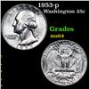 Image 1 : 1953-p Washington Quarter 25c Grades Choice Unc