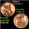 1958-d Lincoln Cent 1c Grades GEM++ RD