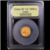 Image 4 : ***Auction Highlight*** 1908-p Gold Indian Quarter Eagle $2 1/2 Graded Select Unc BY USCG (fc)
