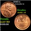 1945-s Lincoln Cent 1c Grades GEM++ RD