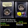 Proof 1986-S Liberty Modern Commem Half Dollar 50c Graded GEM++ Proof Deep Cameo By USCG