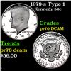 Proof 1979-s Type 1 Kennedy Half Dollar 50c Grades GEM++ Proof Deep Cameo