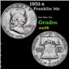 1951-s Franklin Half Dollar 50c Grades Choice AU/BU Slider