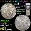***Auction Highlight*** 1892-s Morgan Dollar $1 Graded au58+ By SEGS (fc)
