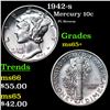 1942-s Mercury Dime 10c Grades GEM+ Unc