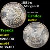 1881-s Morgan Dollar $1 Grades Choice+ Unc