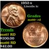 1952-s Lincoln Cent 1c Grades GEM++ RD