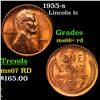 1955-s Lincoln Cent 1c Grades GEM++ RD