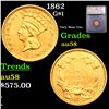 1862 Gold Dollar $1 Graded au58 By SEGS