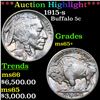***Auction Highlight*** 1915-s Buffalo Nickel 5c Graded ms65+ By SEGS (fc)