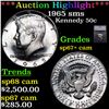 1965 sms Kennedy Half Dollar 50c Graded sp67+ cam BY SEGS