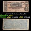 Image 1 : 1864 $10 Confederate Note, T68 Grades vf++