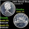 1965 Small Beads, Pointed 5 Canada Dollar $1 Grades GEM+ PL