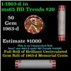 Image 1 : Shotgun Lincoln 1c roll, 1963-d 50 pcs Bank Wrapper.