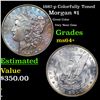 1887-p Morgan Dollar Colorfully Toned $1 Grades Choice+ Unc