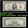1963 $5 Red Seal United States Note Fr-1536 Grades xf
