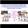 Group of 2 United States Mint Set in Original Government Packaging! From 1995-1996 with 21 Coins Ins