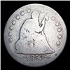 Image 2 : 1853 arrow & rays Seated Liberty Quarter 25c Grades g+