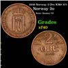 1938 Norway 2 Ore KM# 371 Grades xf