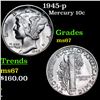 Image 1 : 1945-p Mercury Dime 10c Grades GEM++ Unc