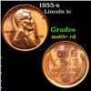 1955-s Lincoln Cent 1c Grades vf+