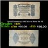 Image 1 : 1922 Germany 100 Mark Note P# 75 Grades vf+