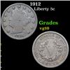 1912 Liberty Nickel 5c Grades vg+