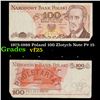 1975-1988 Poland 100 Zlotych Note P# 15 Grades vf+