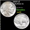 1937-d Buffalo Nickel 5c Grades Choice AU/BU Slider