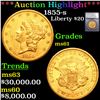 ***Auction Highlight*** 1855-s Gold Liberty Double Eagle $20 Graded ms61 By SEGS (fc)