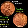 1946-s Lincoln Cent 1c Grades GEM++ RD