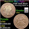 1798 2nd Hair Flowing Hair large cent 1c Graded vf25 BY SEGS