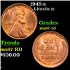 1945-s Lincoln Cent 1c Grades GEM++ Unc RD