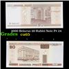 2000 Belarus 20 Rublei Note P# 24 Grades Gem CU