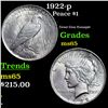 Image 1 : 1922-p Peace Dollar $1 Grades GEM Unc