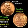 1954-s Lincoln Cent 1c Grades GEM++ RD