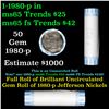Image 1 : Bank Style Shotgun Uncirculated Jefferson 5c roll, 1980-p 40 pcs