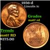 1956-d Lincoln Cent 1c Grades GEM++ Unc RD