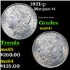 1921-p Morgan Dollar $1 Grades Choice+ Unc