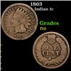 1863 Indian Cent 1c Grades f, fine